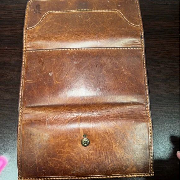 Frye Melissa Trifold Leather Brown Leather - Picture 7 of 9